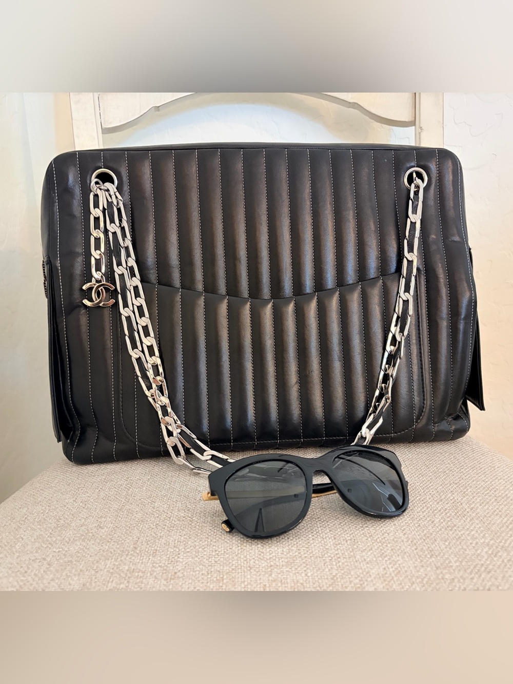 CHANEL Lambskin Leather Mademoiselle Handbag